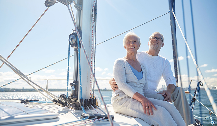 Senior Couple on Boat with Insurance in Dundee, NY